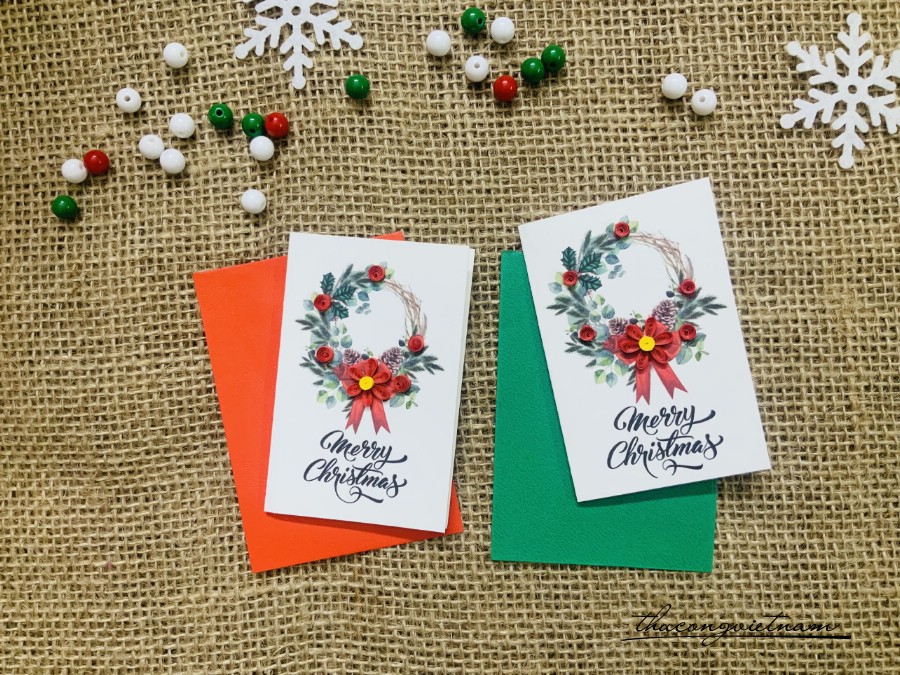 Thiệp Quilling Giáng Sinh- Mẫu 16 (6*9cm)