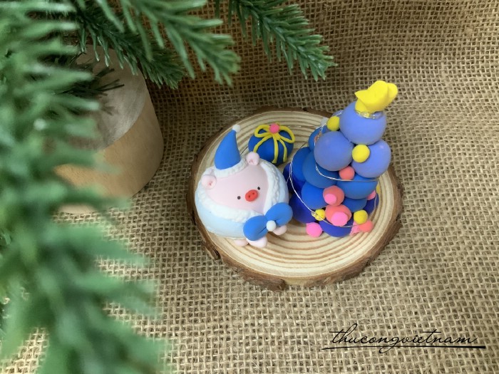 Cây thông mô hình bằng đất sét (12-14cm)- Mẫu 3