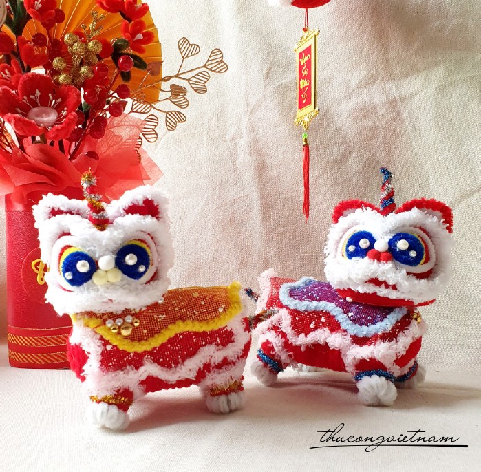 Con lân kẽm nhung Handmade 17*15cm