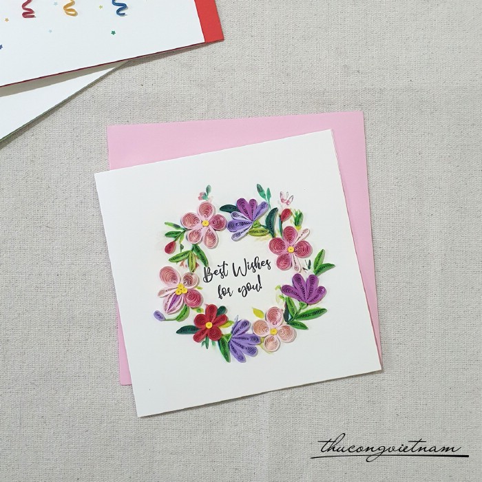 Thiệp quilling hoa - Mẫu 9