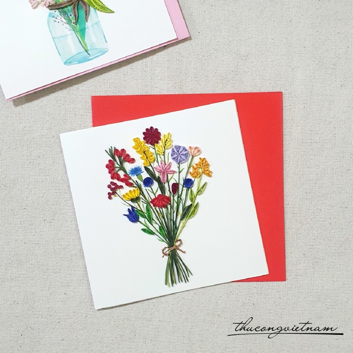 Thiệp quilling hoa - Mẫu 14