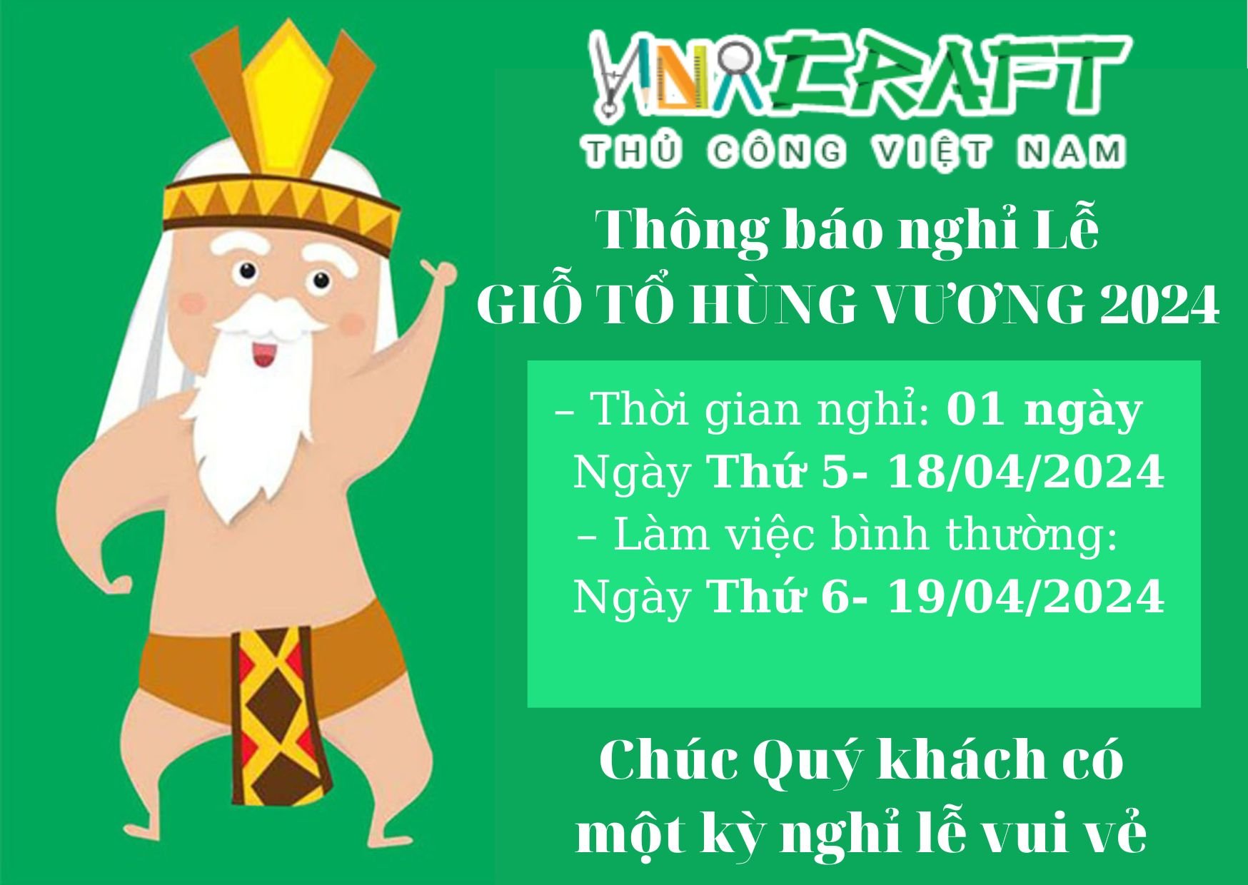 Lịch nghỉ Giỗ Tổ Hùng Vương