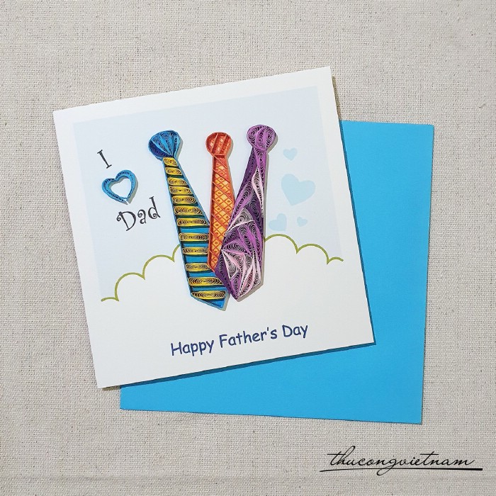 Thiệp quilling I love Dad 15*15cm