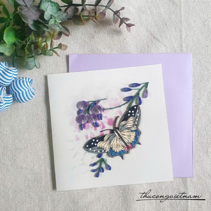 Thiệp quilling hoa - Mẫu 29
