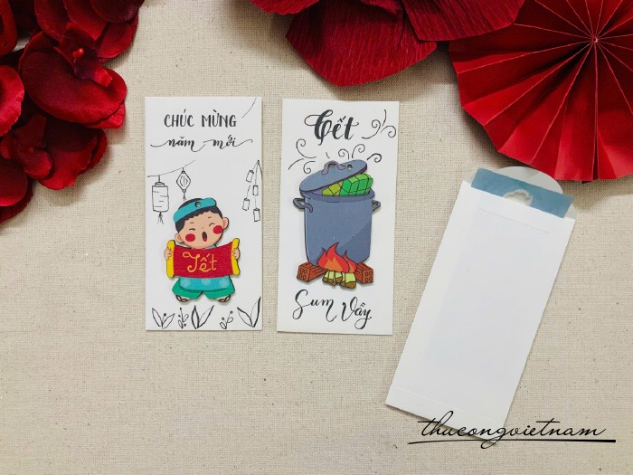 Set 2 bao lì xì handmade mẫu 38