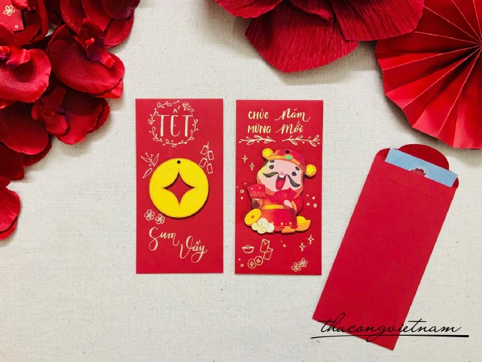 Set 2 bao lì xì handmade mẫu 43