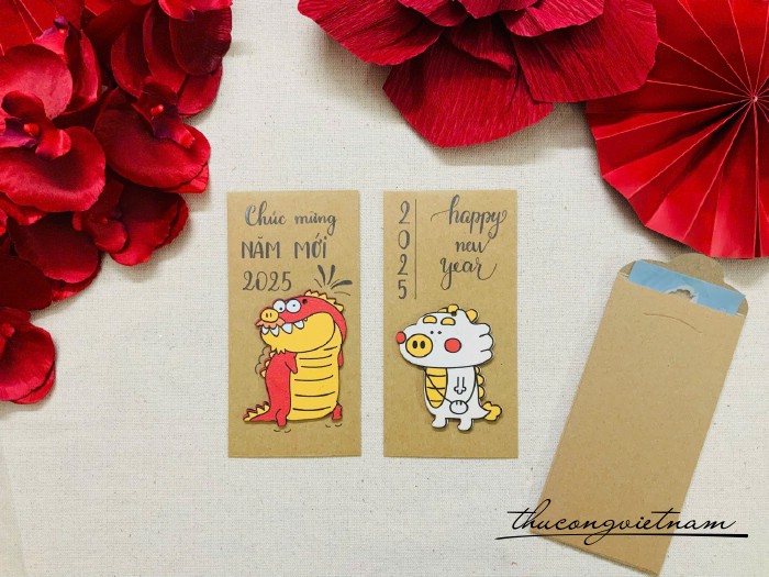 Set 2 bao lì xì handmade mẫu 49