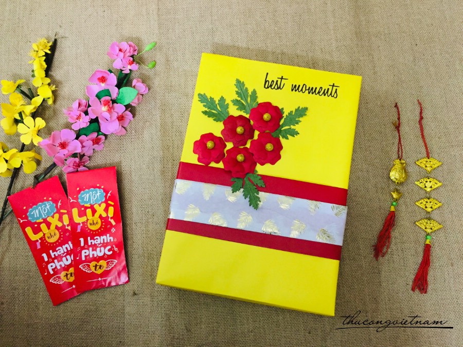 Hộp Quà To Gói Sẵn Phong Cách Tết (23*32*5cm) - Mẫu 6