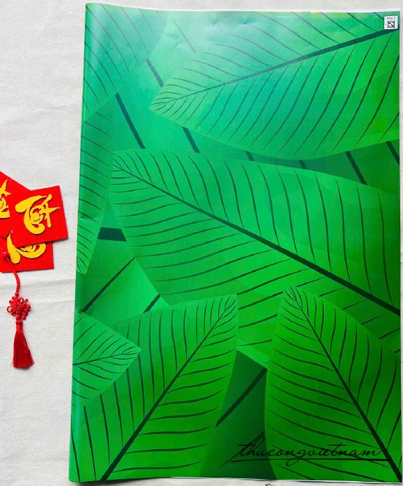 Giấy gói quà Tết 50*70cm- Lá Dong Xanh Sum Vầy