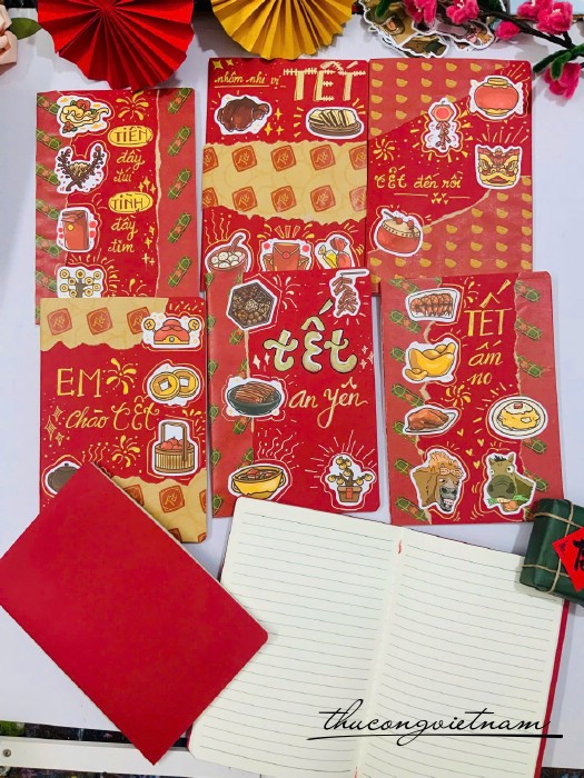 Sổ ghi chép thủ công A5 – Chủ đề Tết